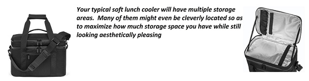 soft lunch cooler storage areas