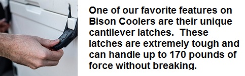 bison cooler cantilever latches