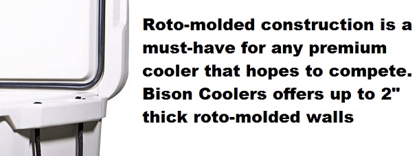 bison coolers roto-molded walls