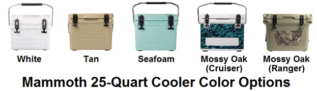 mammoth cooler color options 25 quart