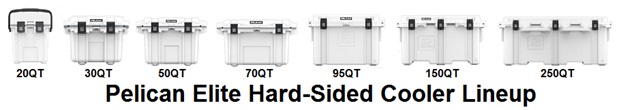 pelican elite cooler lineup