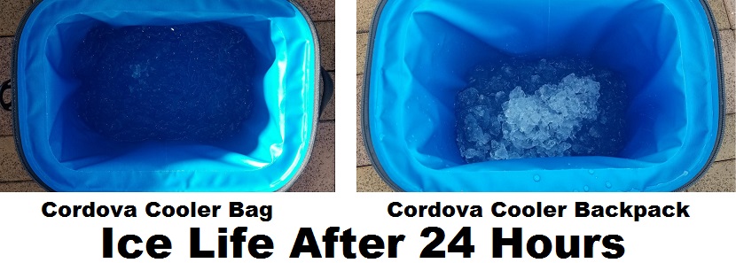 cordova soft cooler ice life after 24 hours