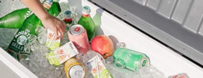 cooler for road trip grabbing a drink